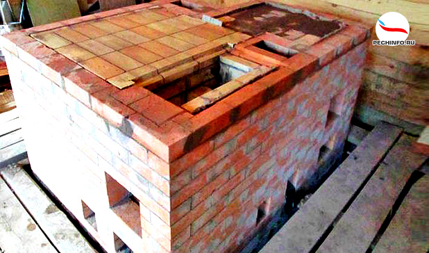 Кирпичная печь для дома с котлом водяного отопления